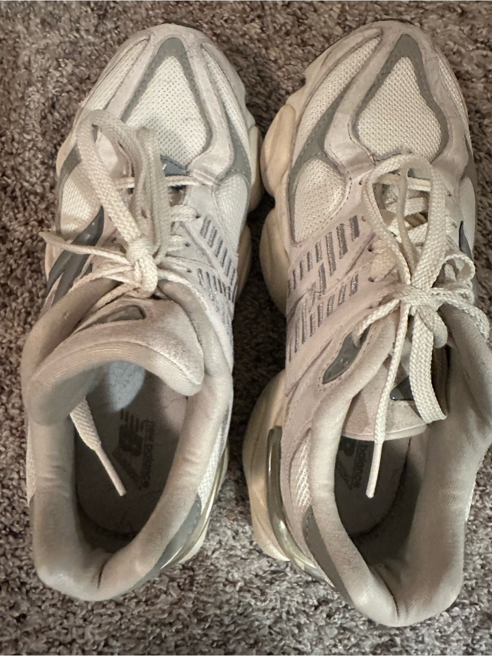 New Balance 9060 Neutral White and Grey Athletic Sneakers - Picture 11 of 11